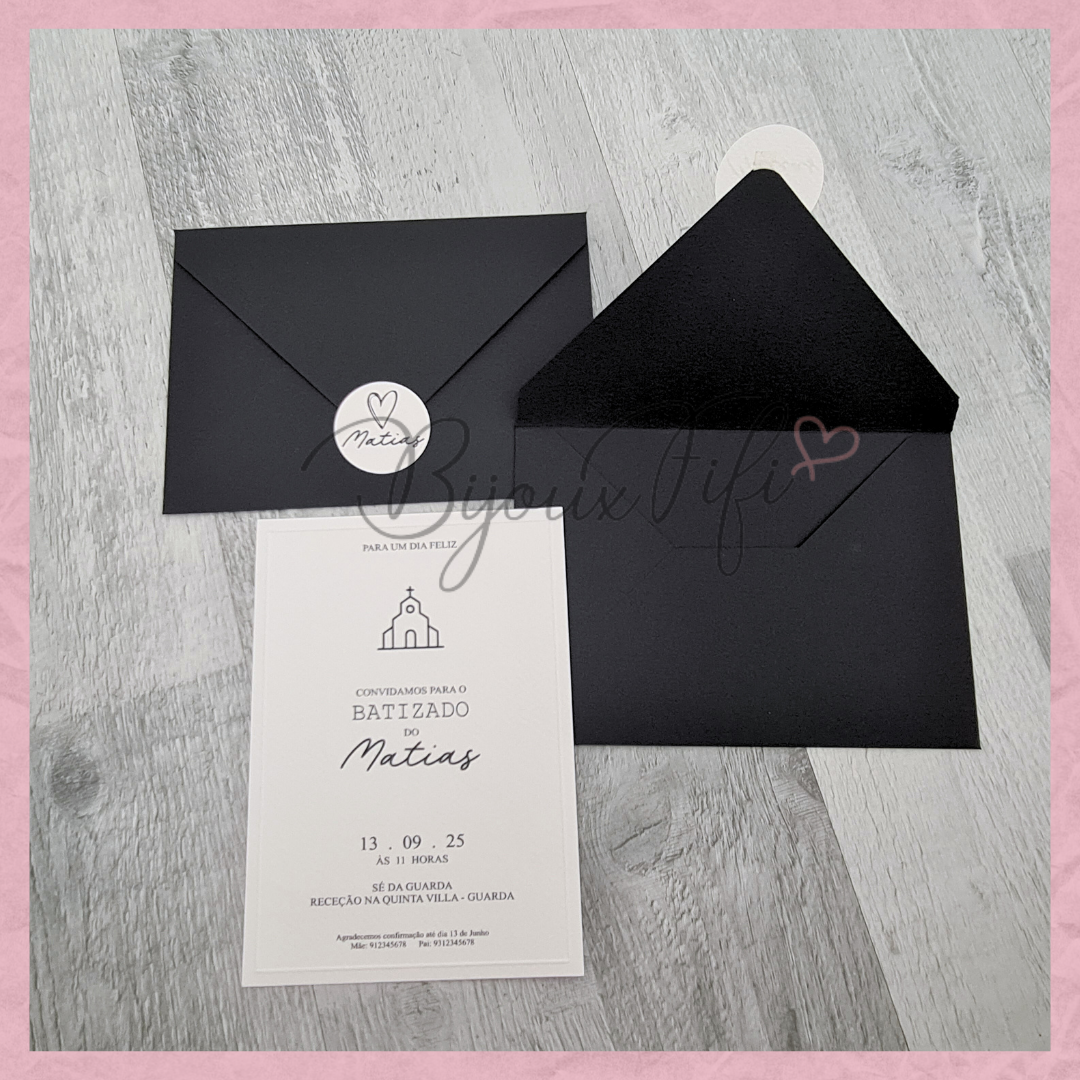 Convite Envelope Black "Minimalist"