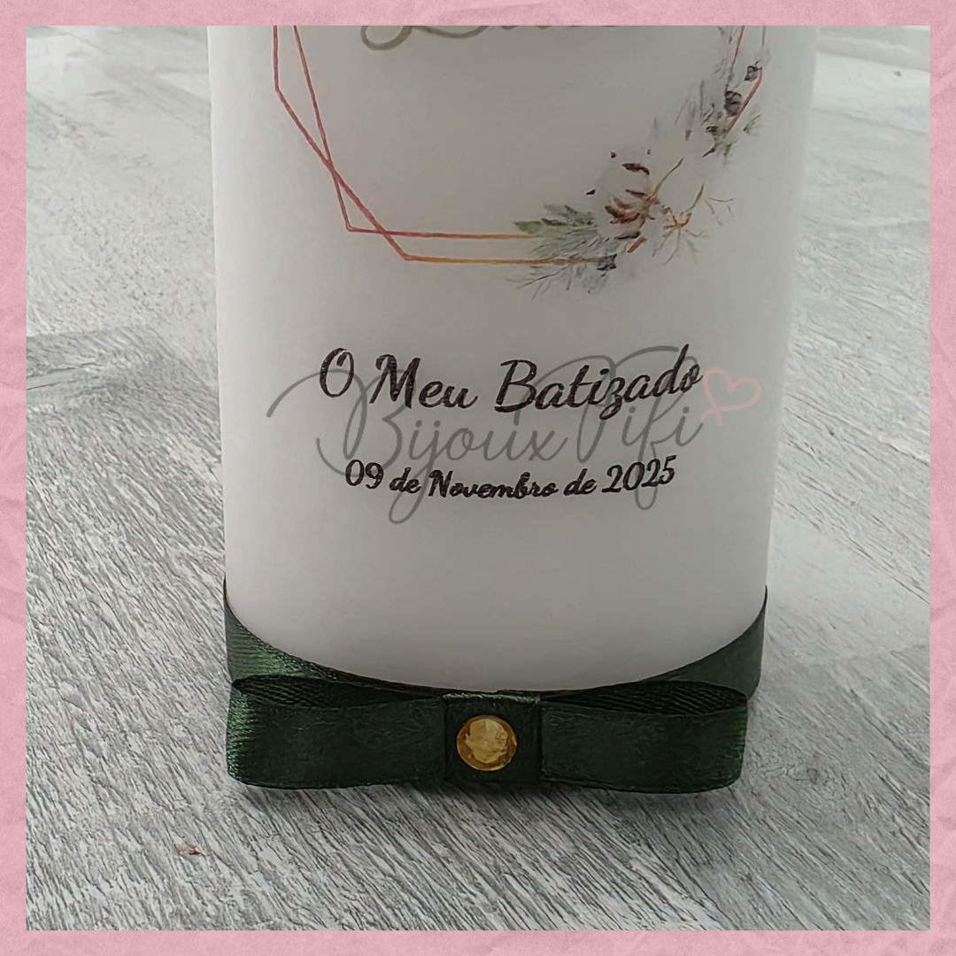 Vela com impressão/dedicatória "Pure Cotton"