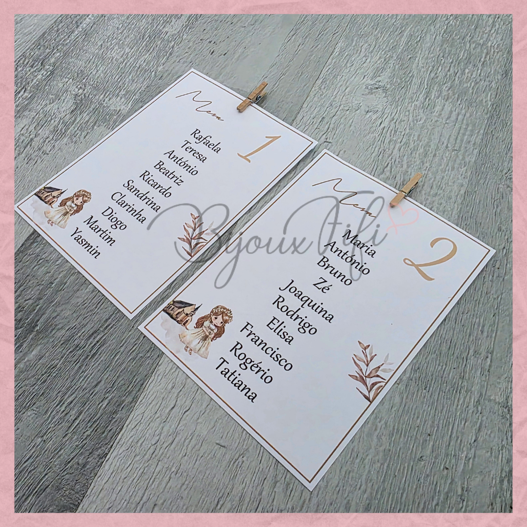 Cartões Seating Plan "Religious"