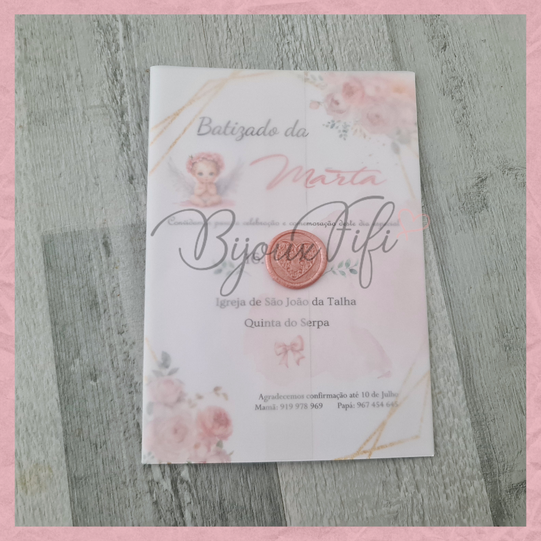 Convite Translúcido "Cute Angel" Rose