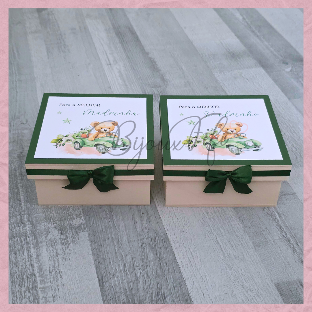 Caixa Oferta Padrinho/Avô/Pai "Teddy Green"