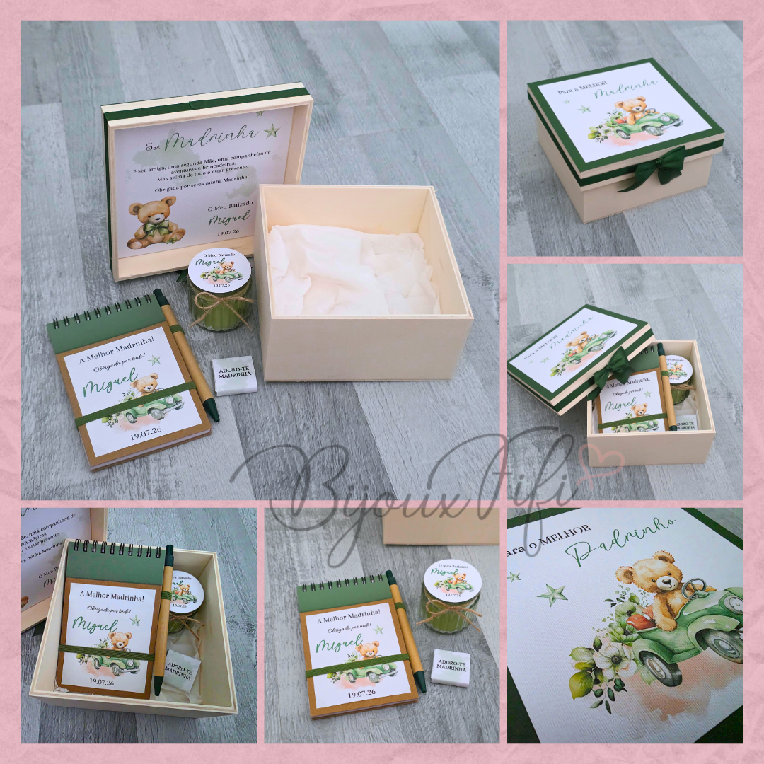 Caixa Oferta Madrinha/Avó/Mãe "Teddy Green"