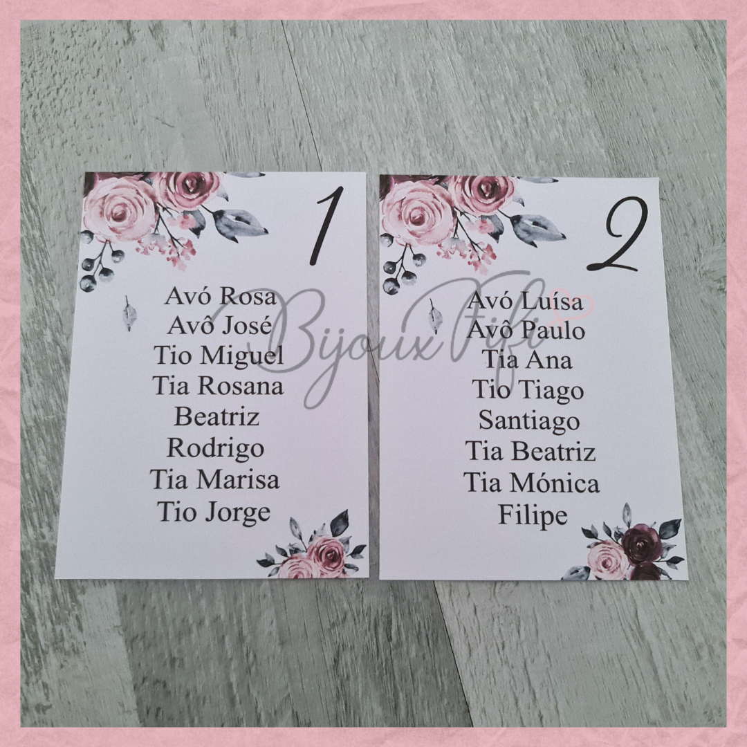 Cartões Seating Plan "Tassel" MB025