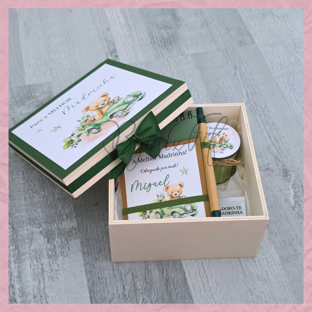 Caixa Oferta Madrinha/Avó/Mãe "Teddy Green"