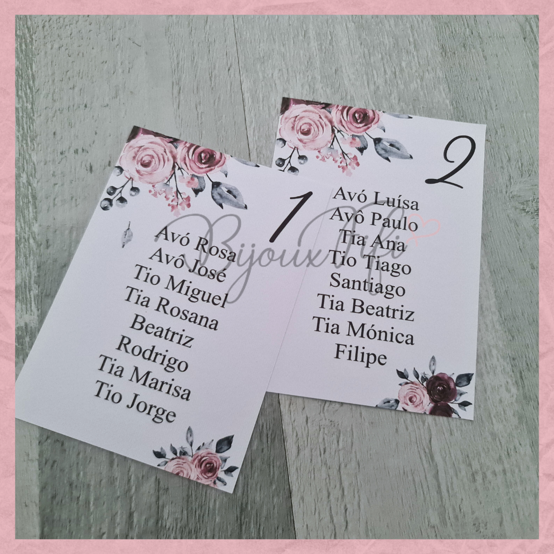 Cartões Seating Plan "Tassel" MB025