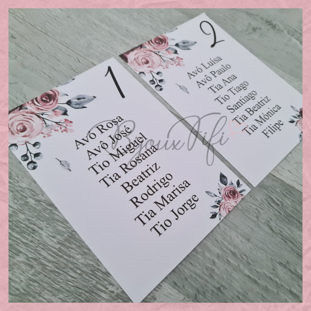 Cartões Seating Plan "Tassel" MB025