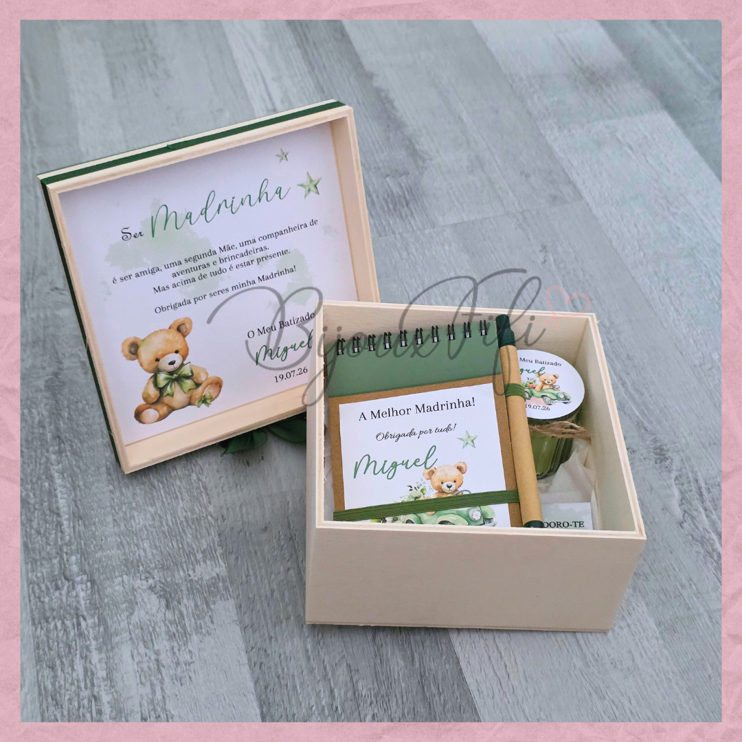 Caixa Oferta Madrinha/Avó/Mãe "Teddy Green"