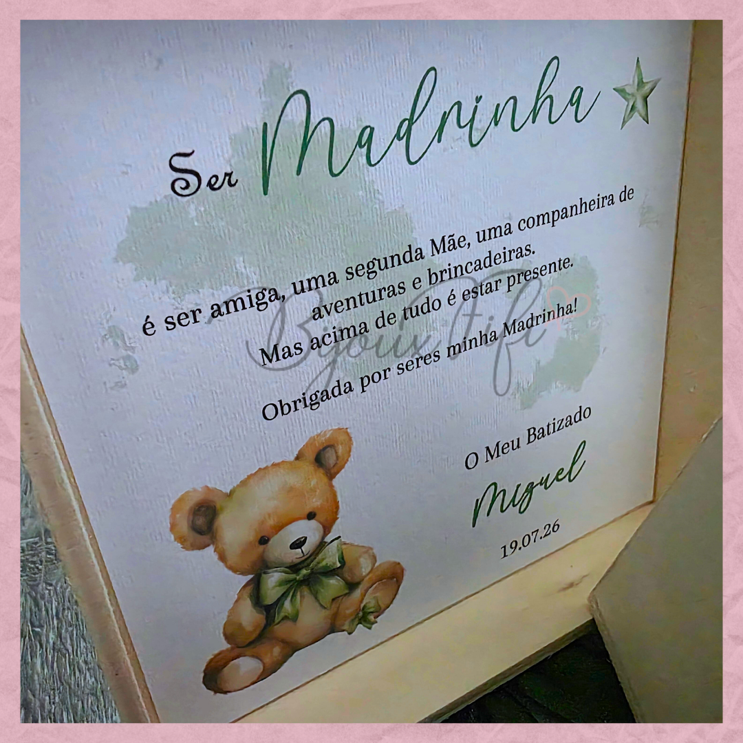 Caixa Oferta Madrinha/Avó/Mãe "Teddy Green"