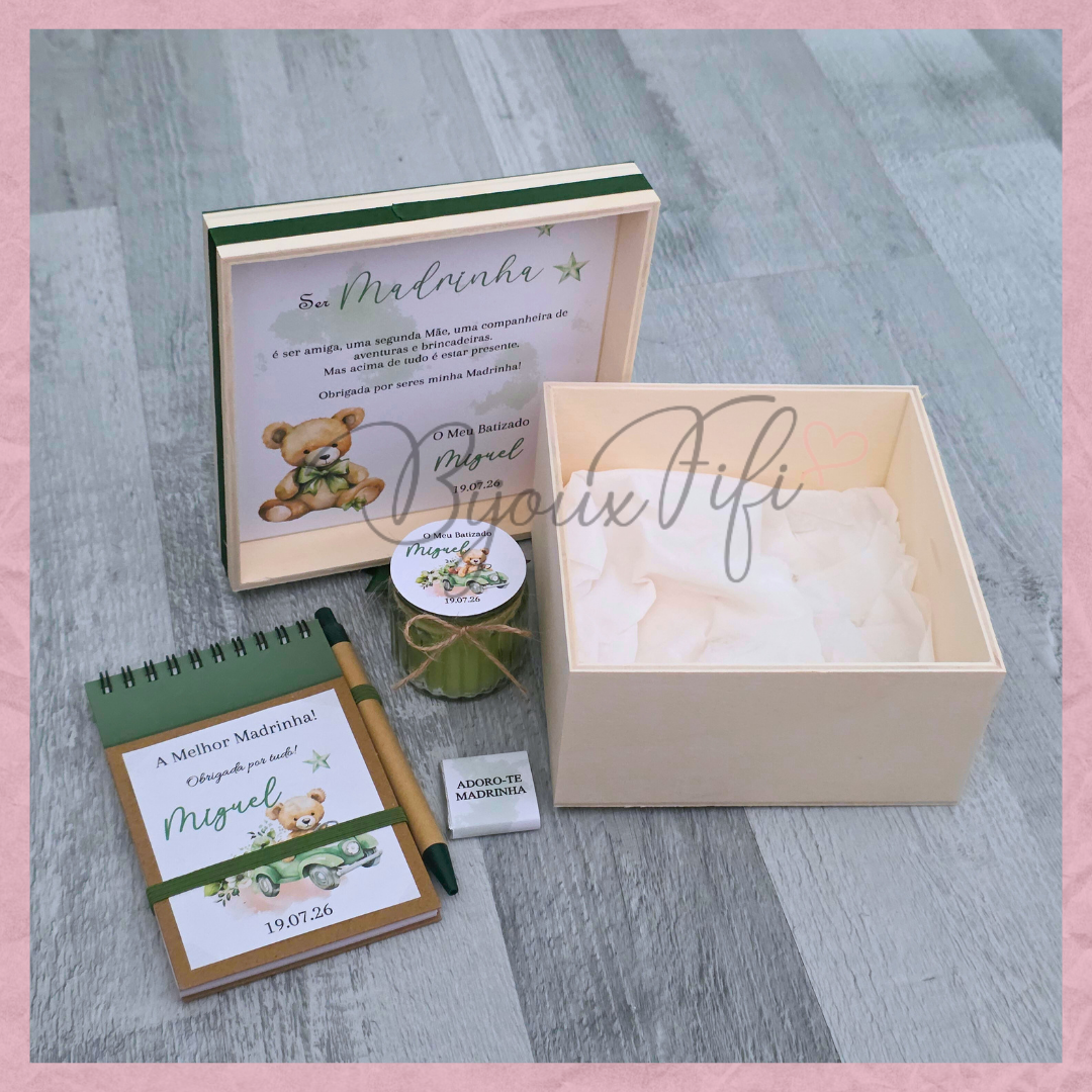 Caixa Oferta Madrinha/Avó/Mãe "Teddy Green"