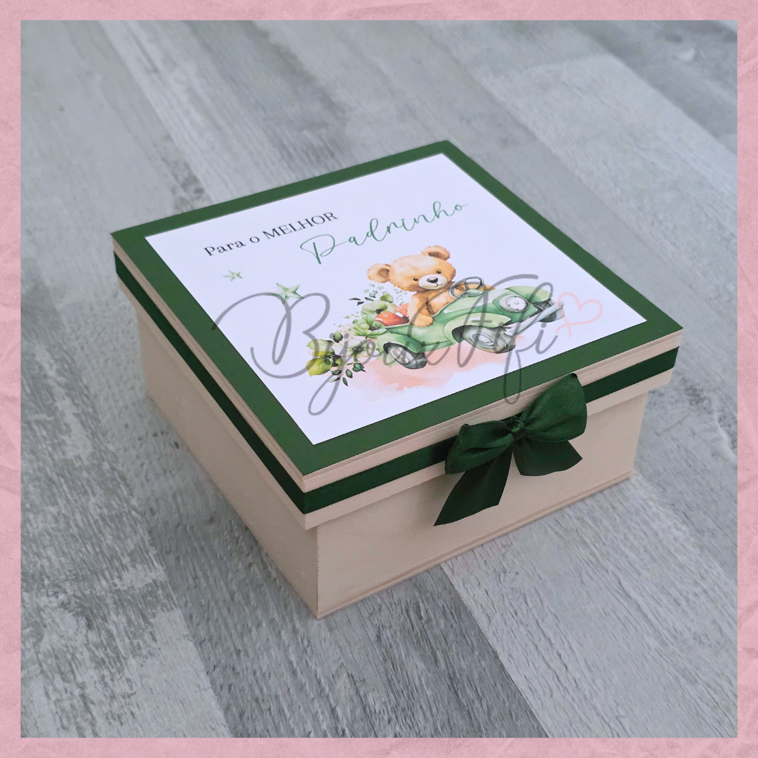 Caixa Oferta Padrinho/Avô/Pai "Teddy Green"