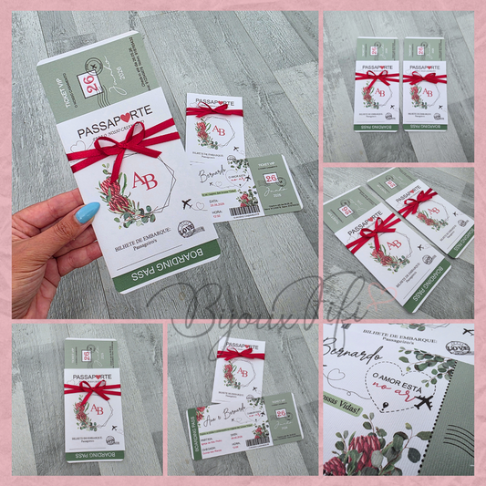 Convite Wedding Passaporte "Fly Protea"