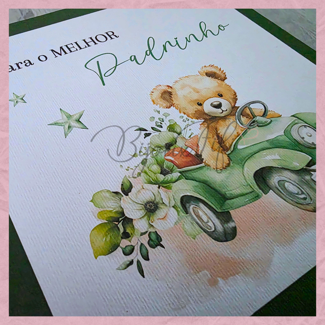 Caixa Oferta Padrinho/Avô/Pai "Teddy Green"