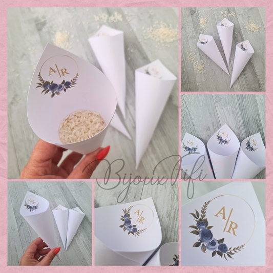 Cones para Arroz Logo "Oxford Blue" MB082