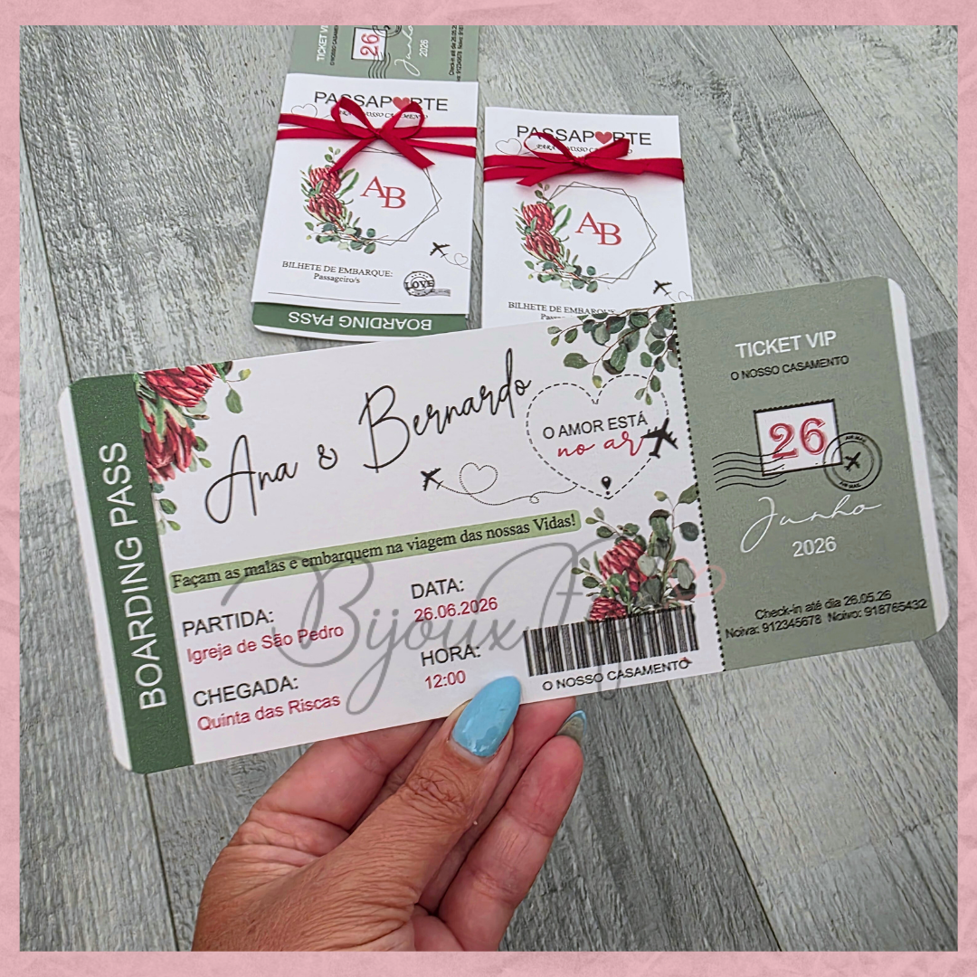 Convite Wedding Passaporte "Fly Protea"