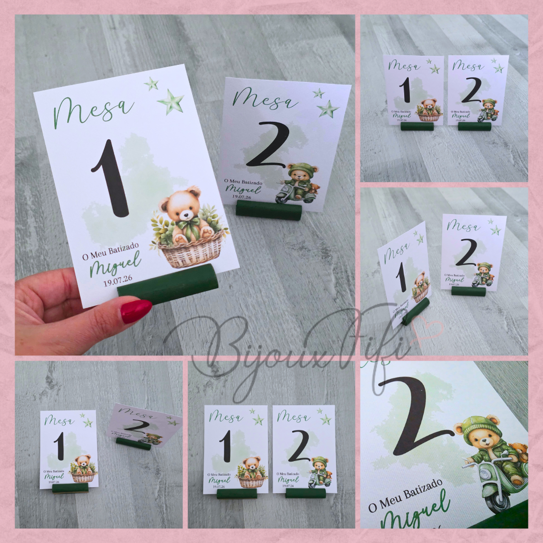 Marcador de Mesa com base "Teddy Green"