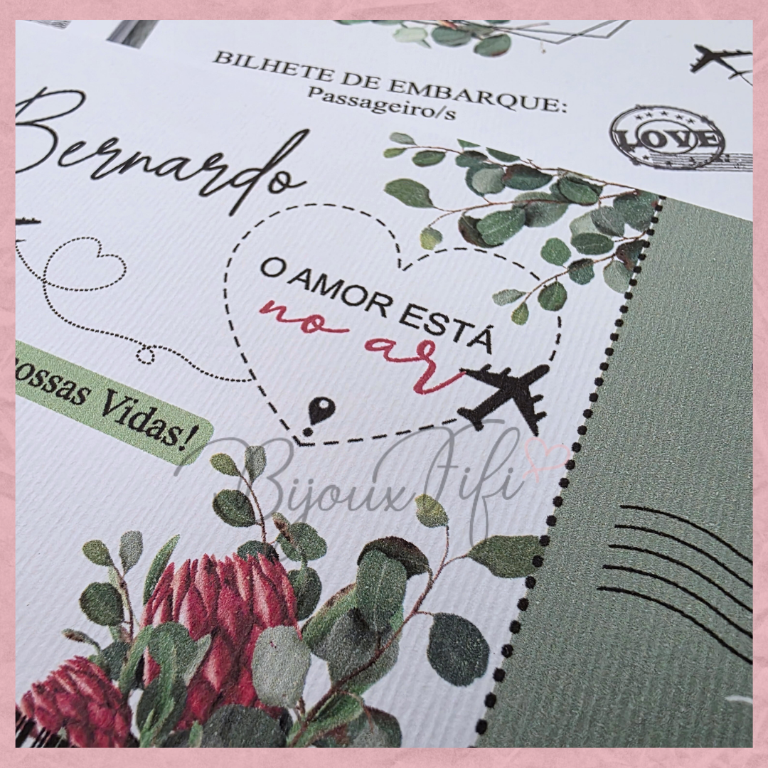 Convite Wedding Passaporte "Fly Protea"
