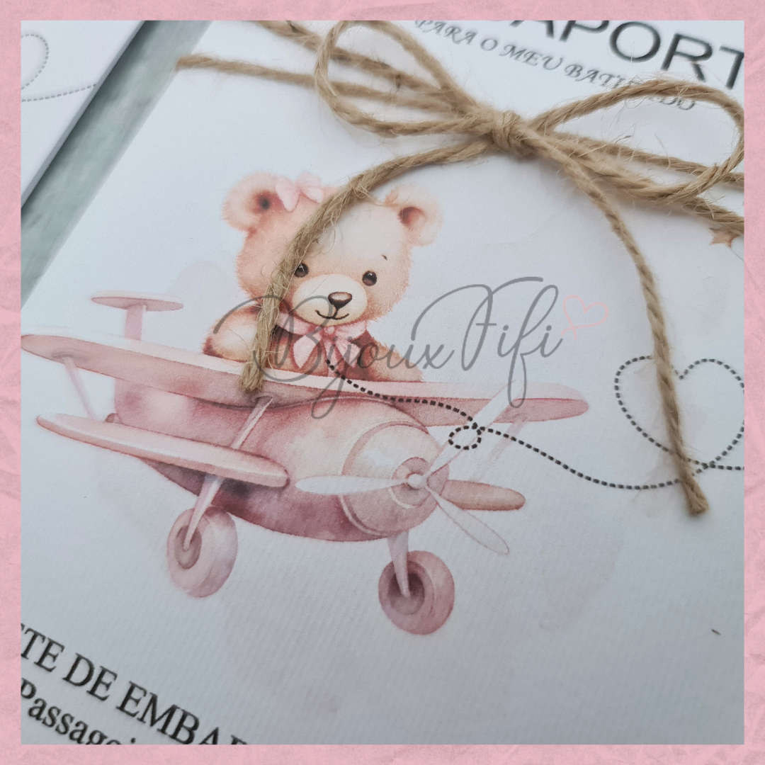 Convite Passaporte "Teddy Rose"