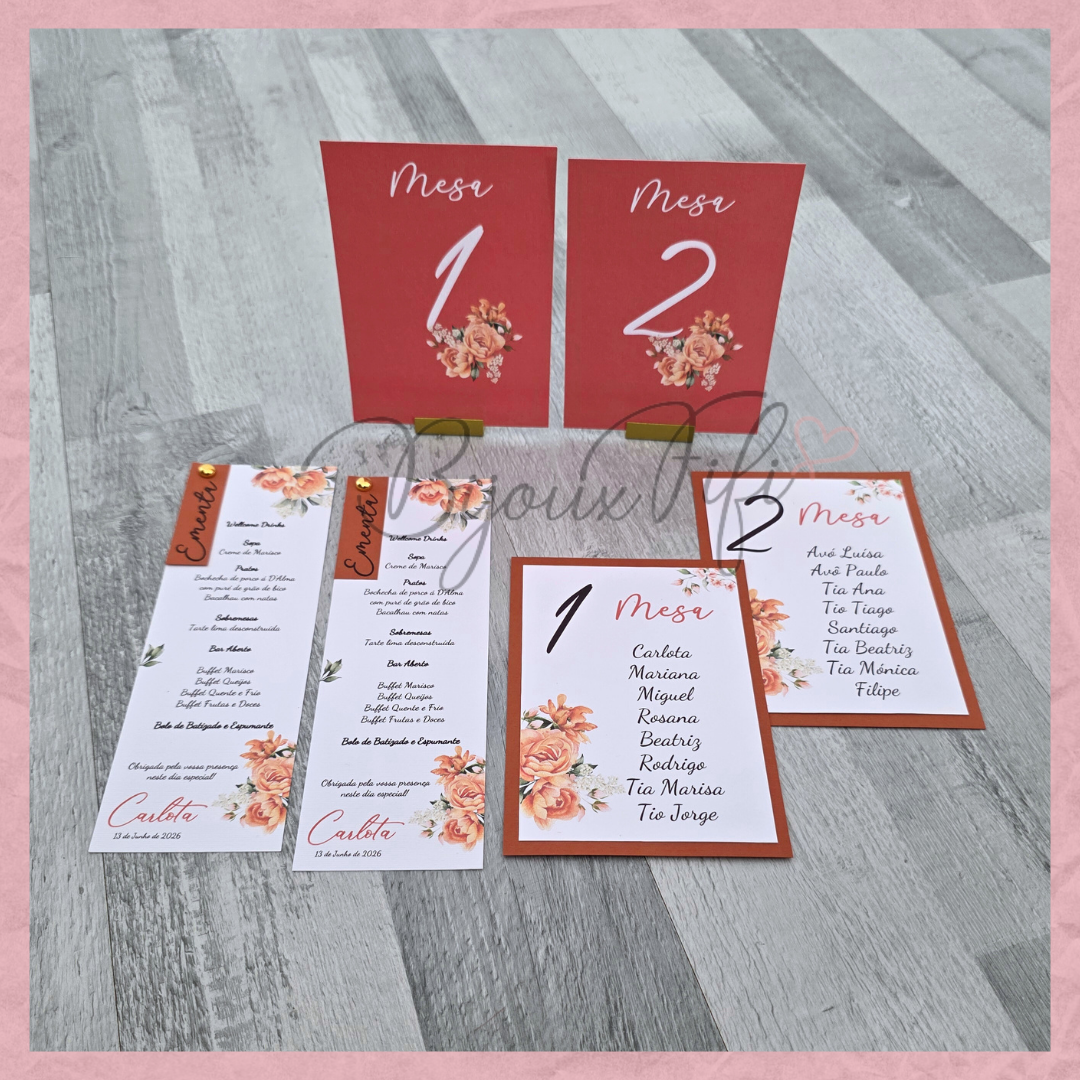 Cartões Seating Plan "Terracotta"