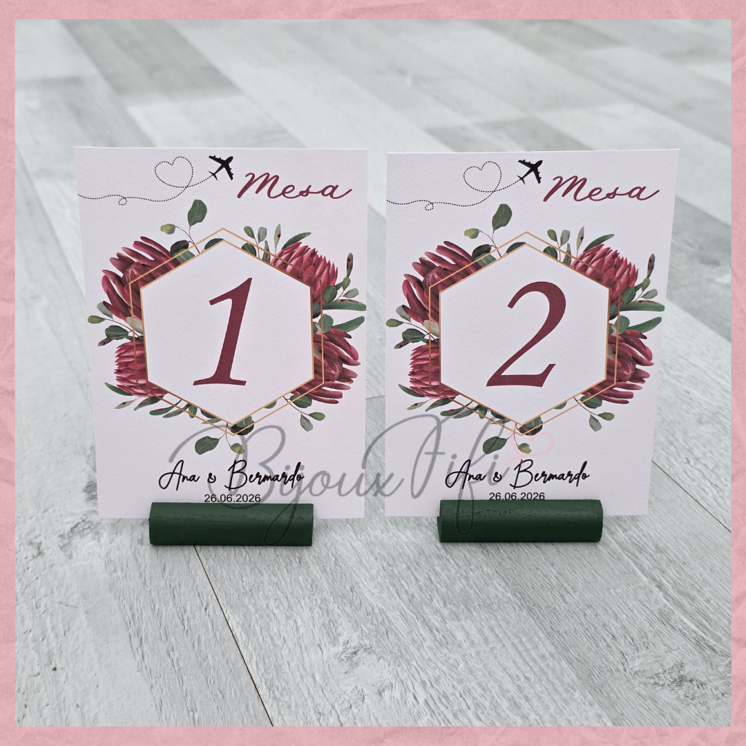 Marcador de Mesa com base "Fly Protea"