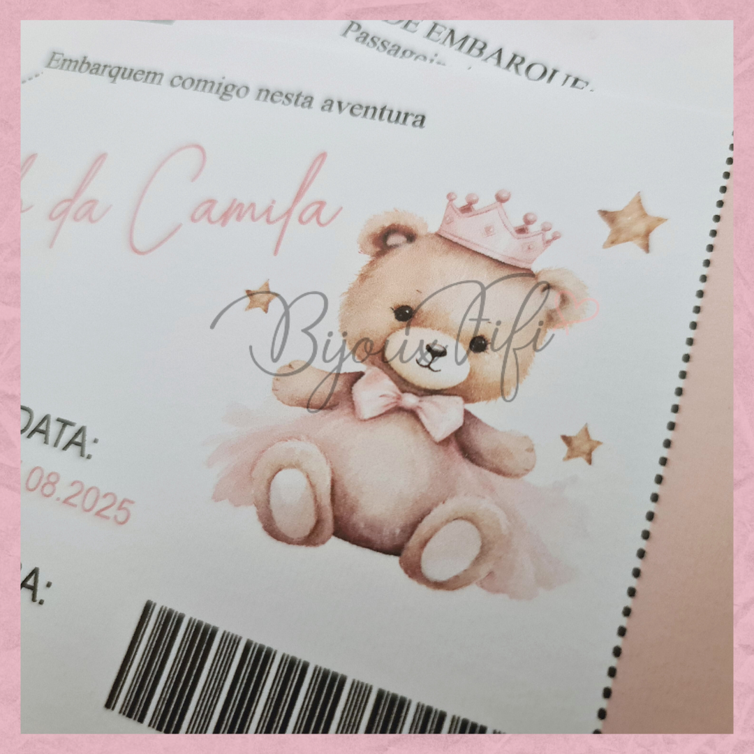 Convite Passaporte "Teddy Rose"