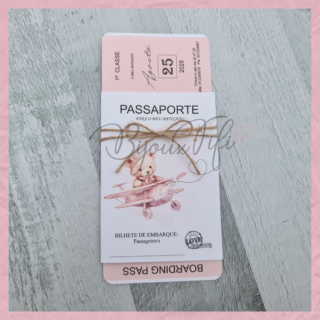 Convite Passaporte "Teddy Rose"