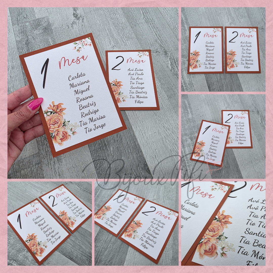 Cartões Seating Plan "Terracotta"