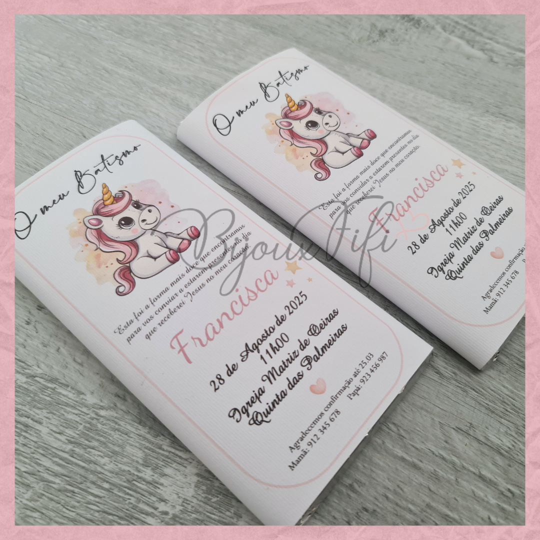 Convite Chocolate "Unicorn"