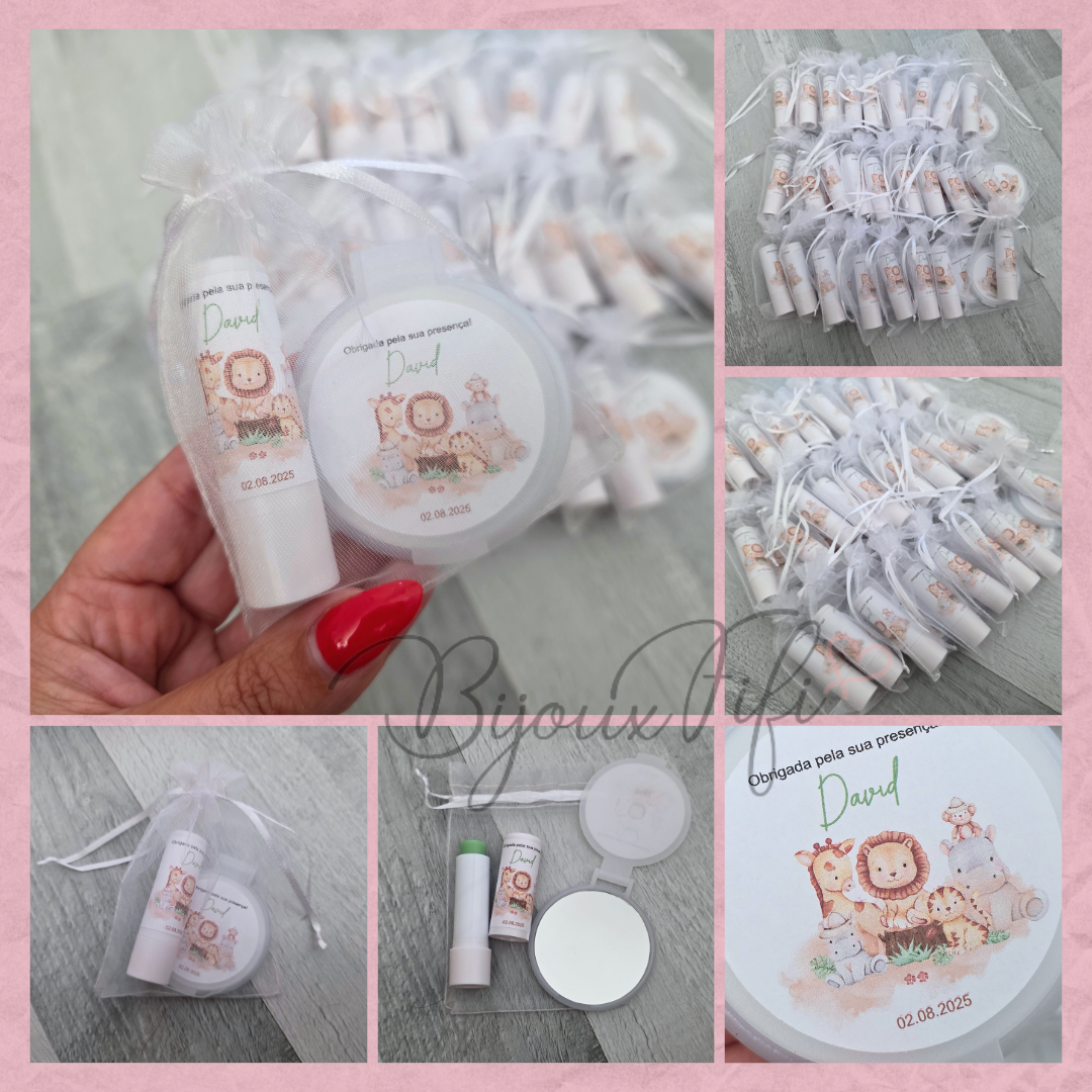 Kit Espelho de bolso+lip balm "Safari II"