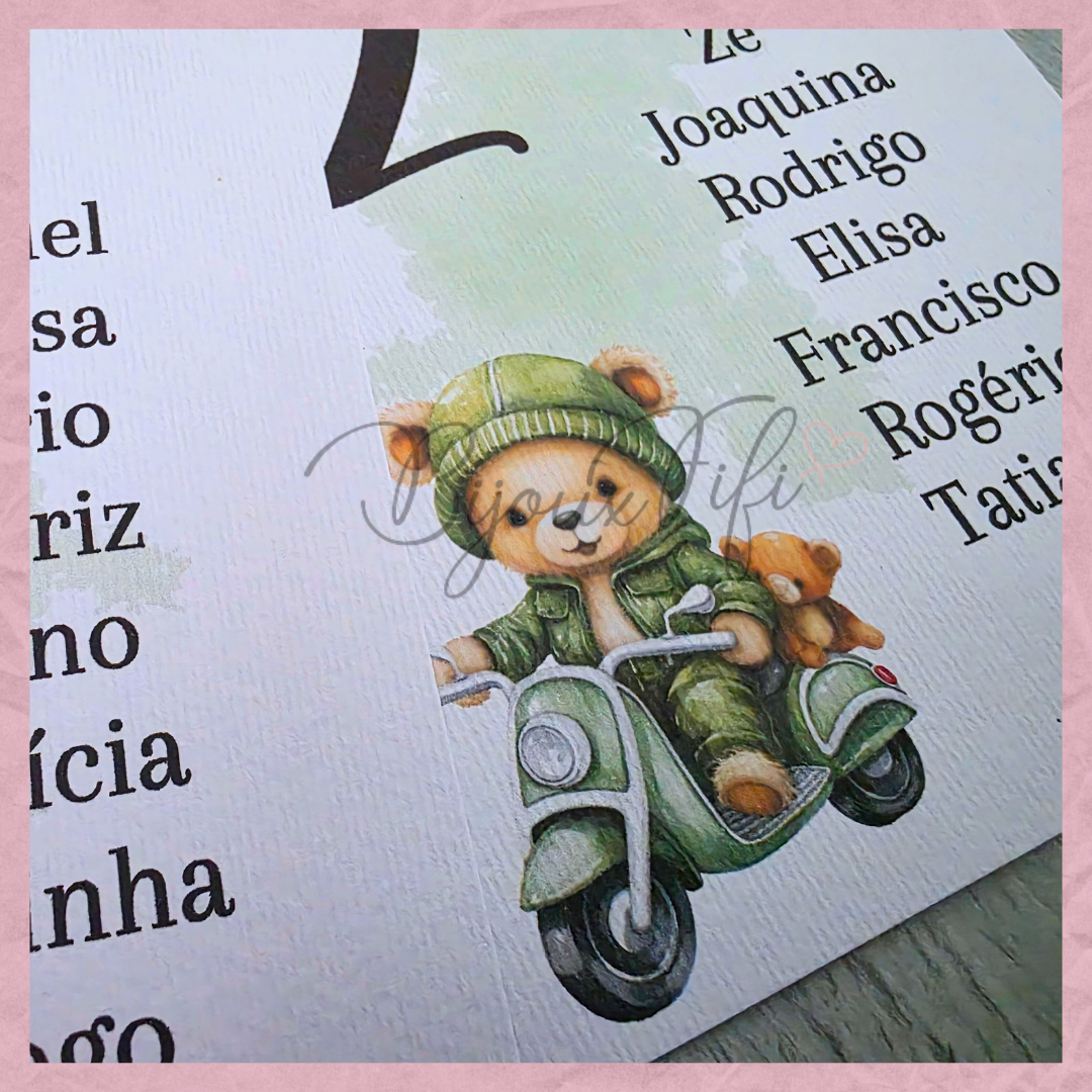 Cartões Seating Plan "Teddy Green"