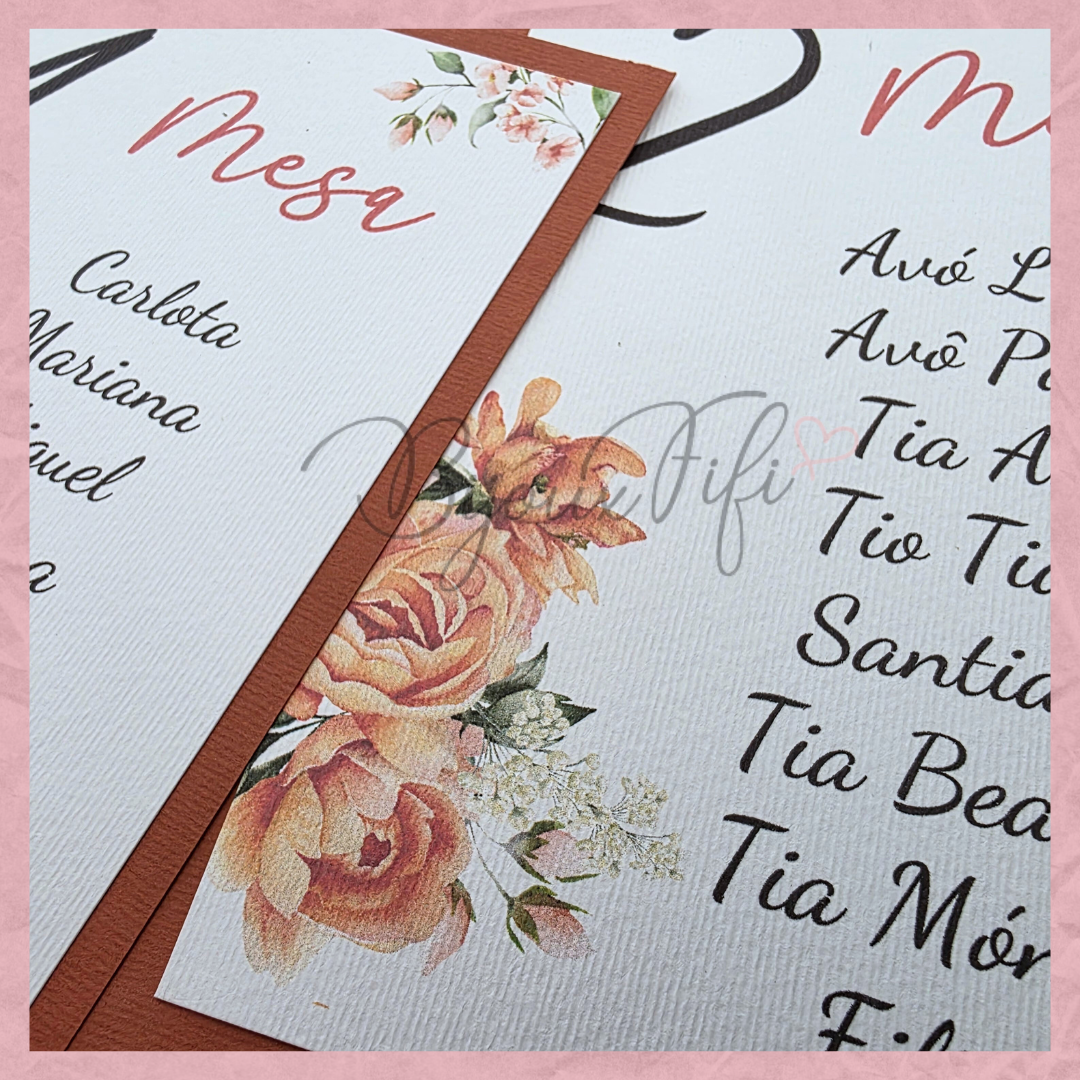 Cartões Seating Plan "Terracotta"