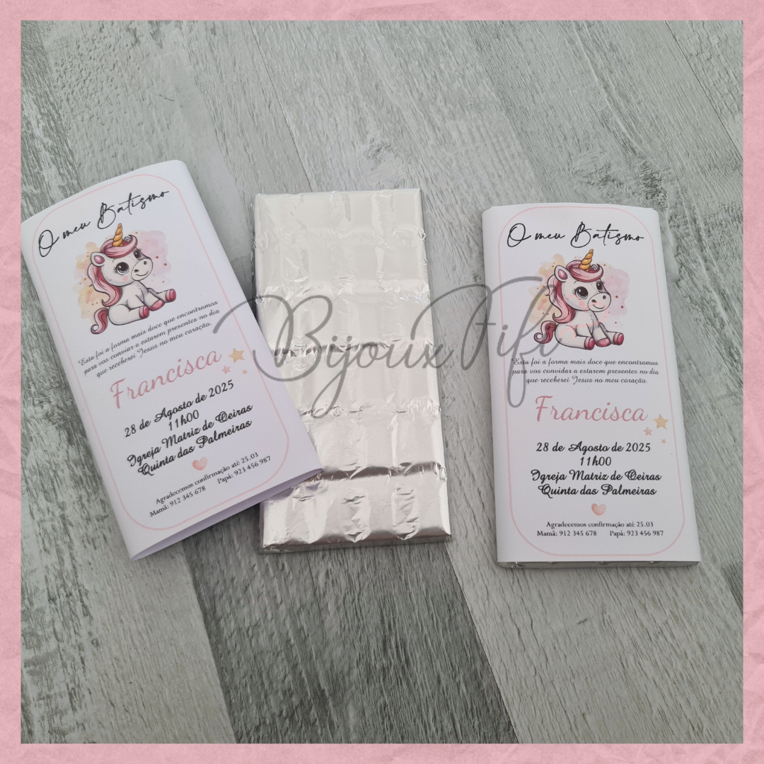 Convite Chocolate "Unicorn"