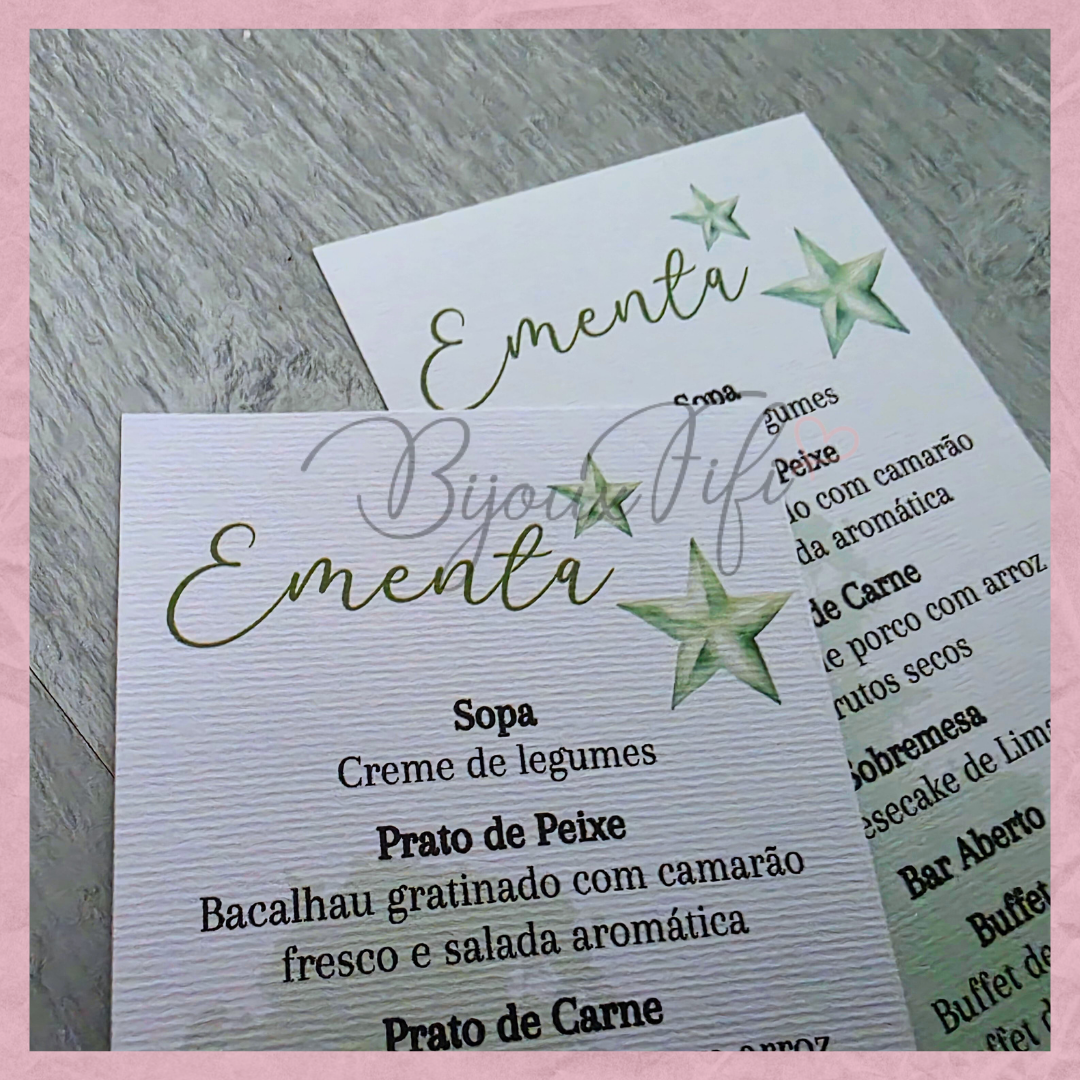 Ementa "Teddy Green"