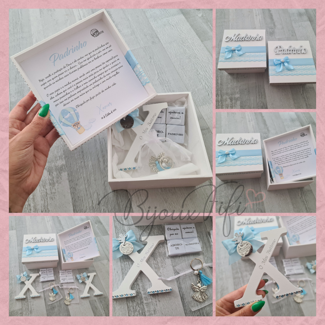 Caixa Oferta Padrinhos Inicial "Bear Passport" (+cores)