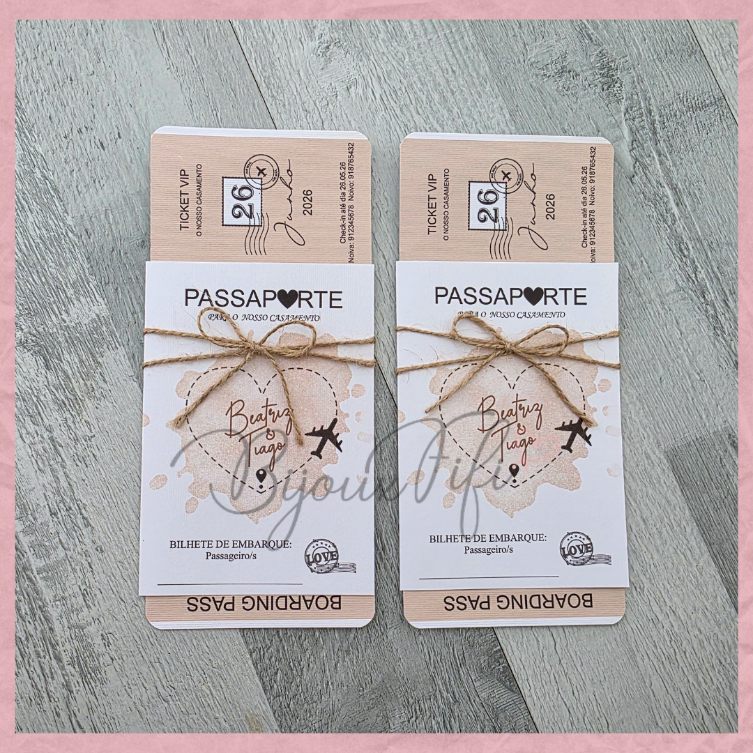 Convite Wedding Passaporte "Fly in the World"