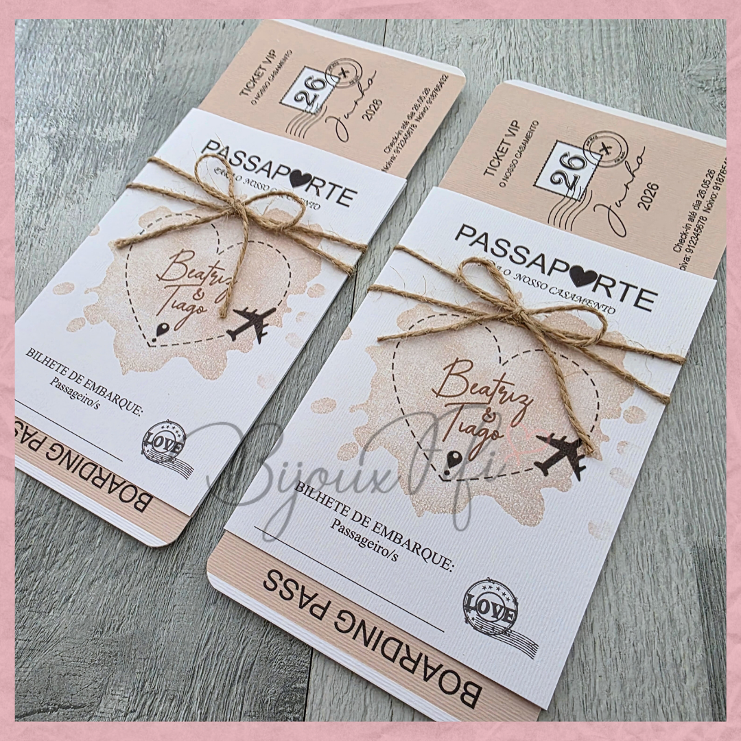 Convite Wedding Passaporte "Fly in the World"