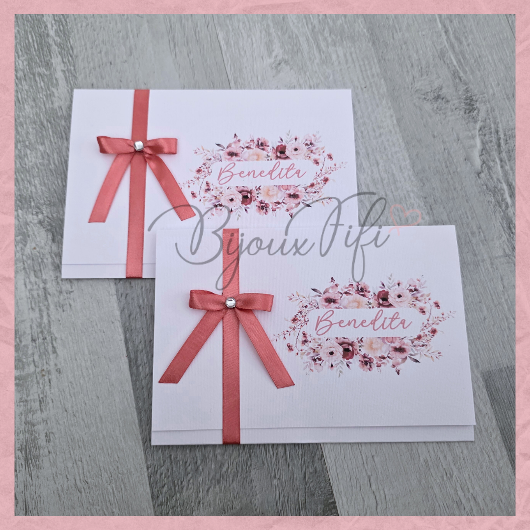 Convite dobrado "Dark Pink"