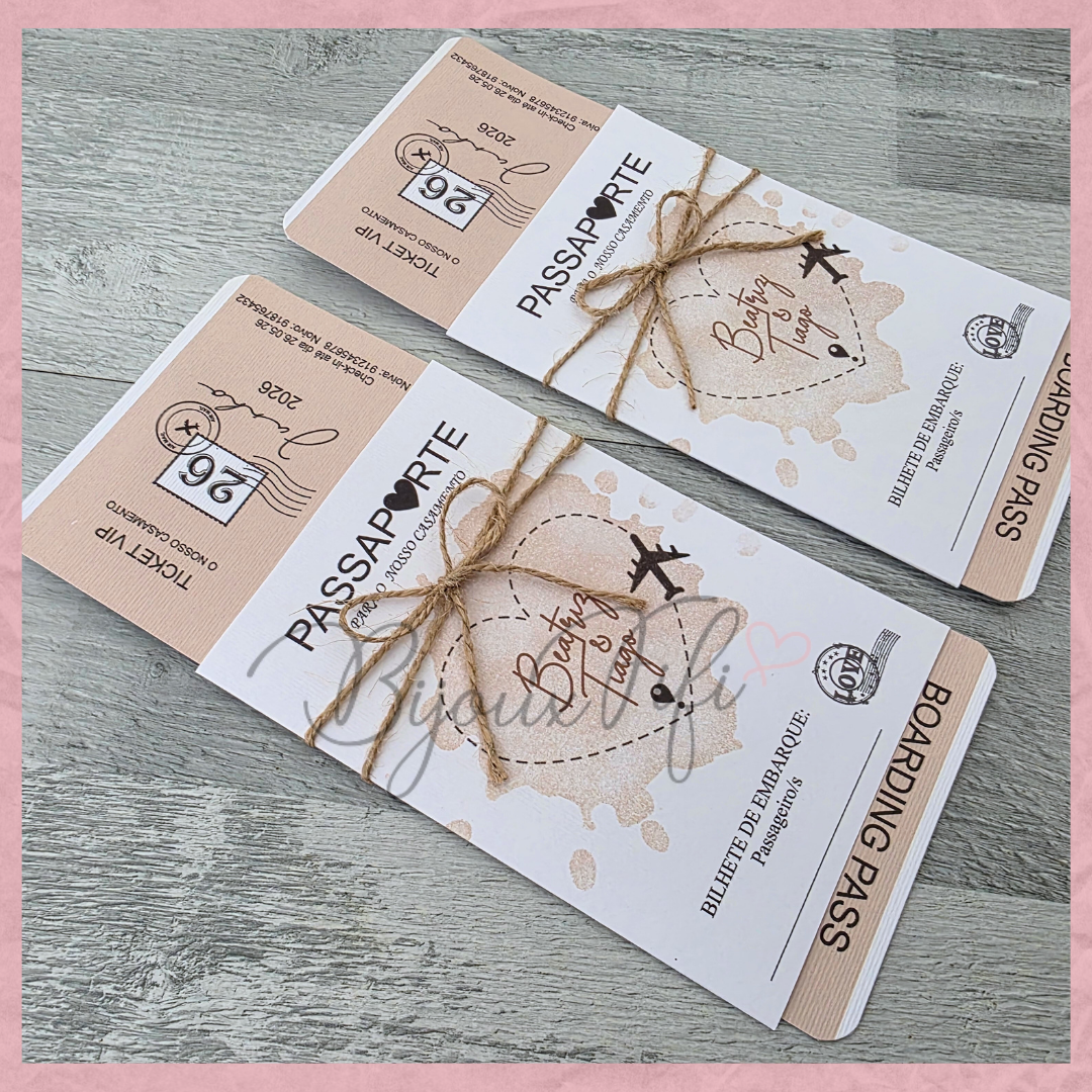 Convite Wedding Passaporte "Fly in the World"