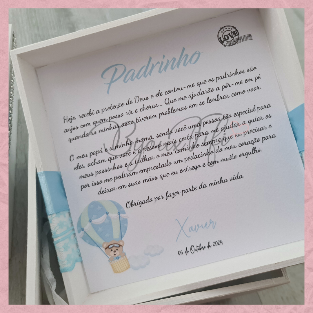 Caixa Oferta Padrinhos Inicial "Bear Passport" (+cores)