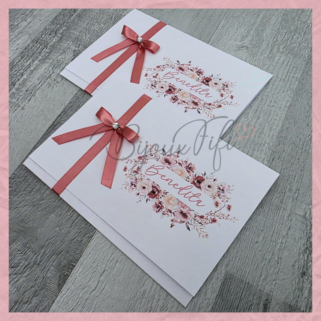 Convite dobrado "Dark Pink"