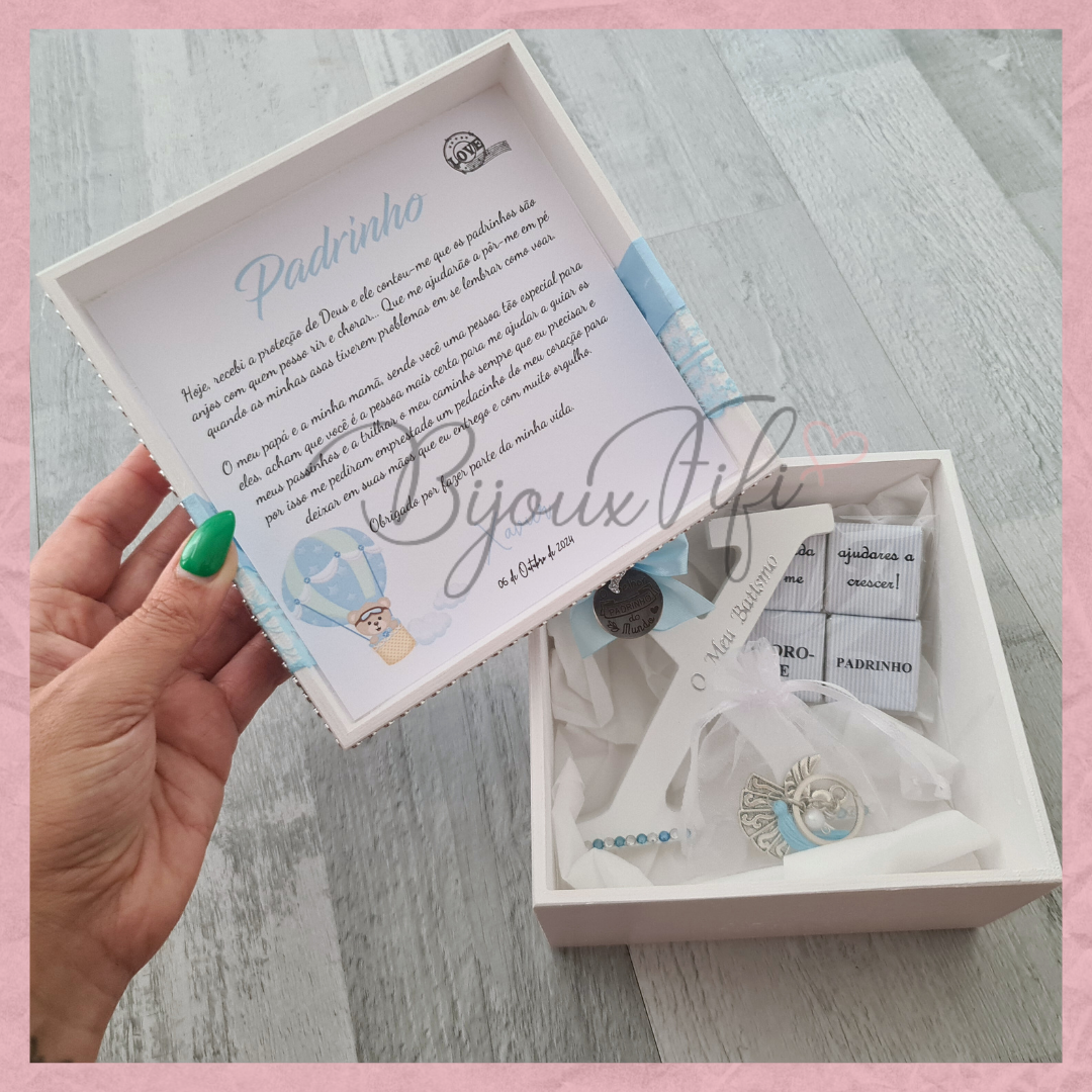 Caixa Oferta Padrinhos Inicial "Bear Passport" (+cores)