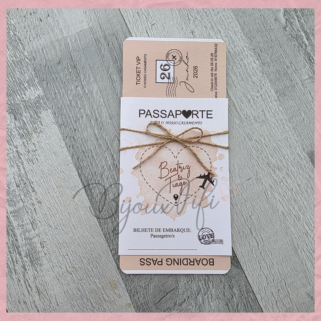 Convite Wedding Passaporte "Fly in the World"