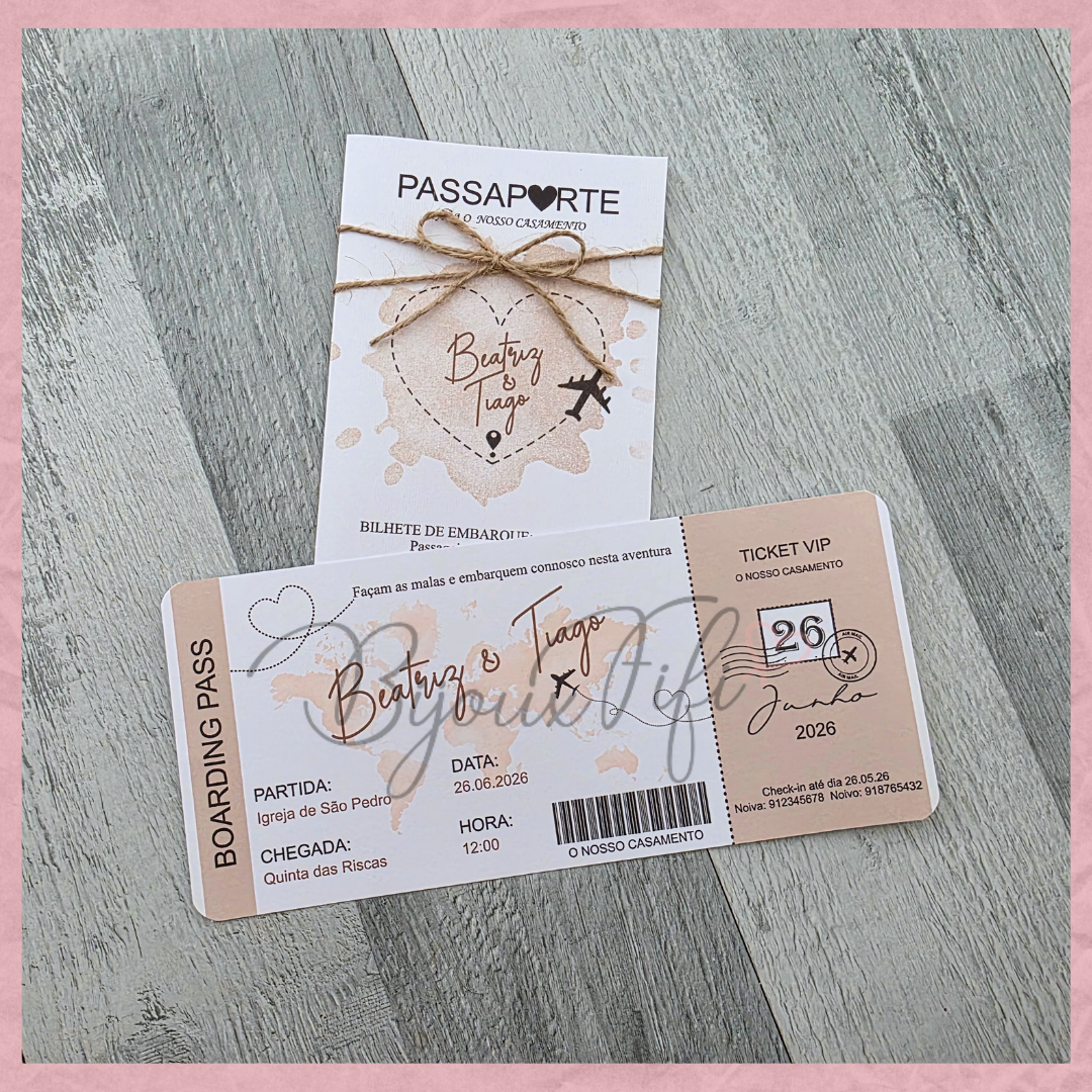 Convite Wedding Passaporte "Fly in the World"