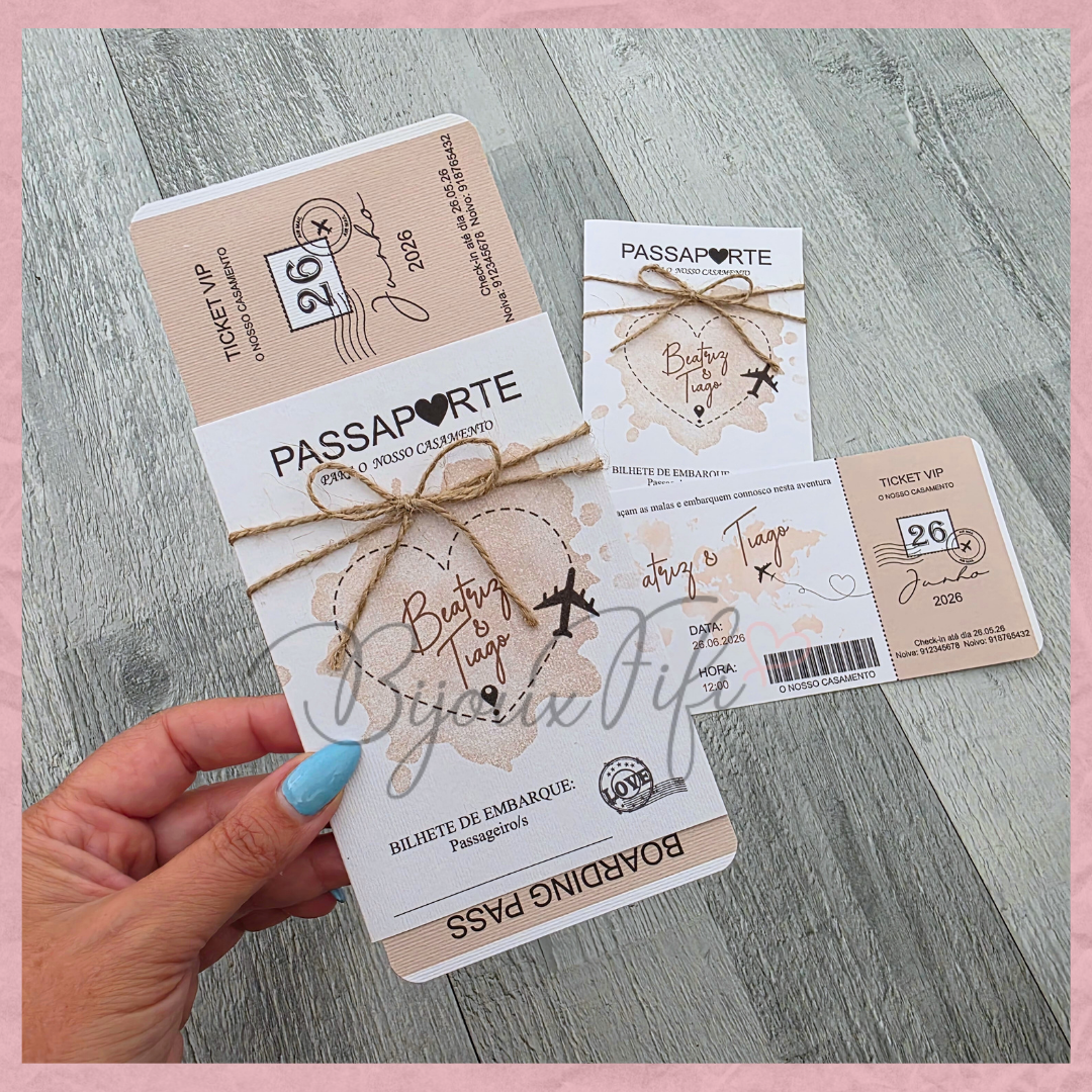 Convite Wedding Passaporte "Fly in the World"