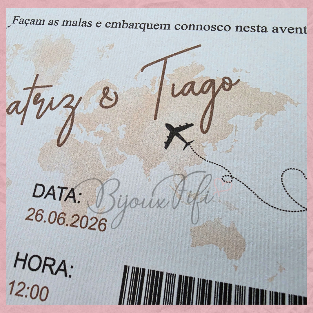 Convite Wedding Passaporte "Fly in the World"