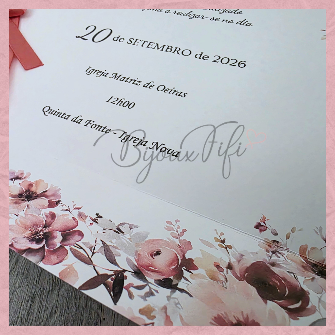 Convite dobrado "Dark Pink"