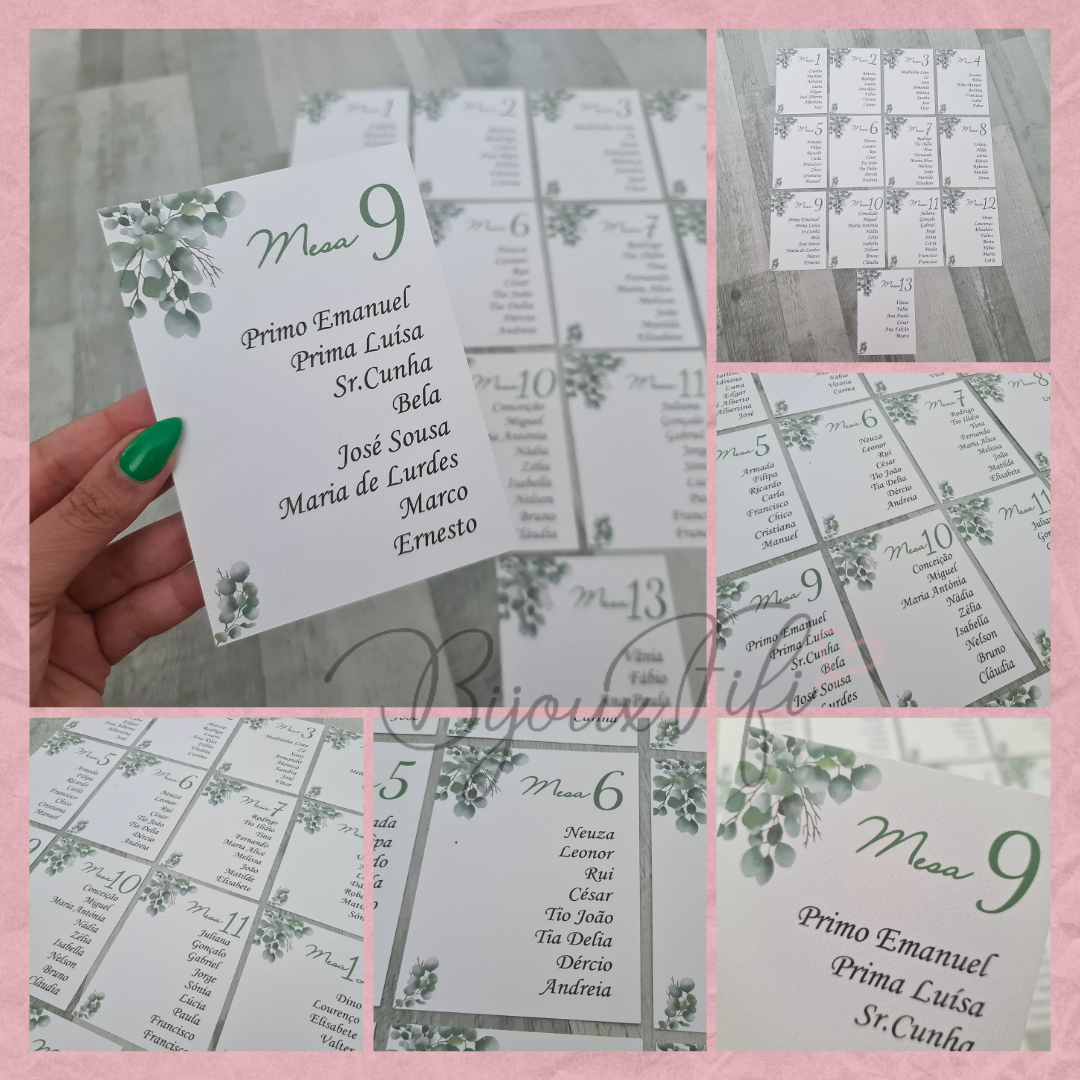 Cartões Seating Plan "Eucalyptus" MB056