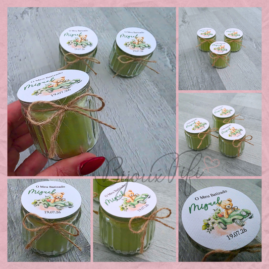 Vela em frasco "Teddy Green"