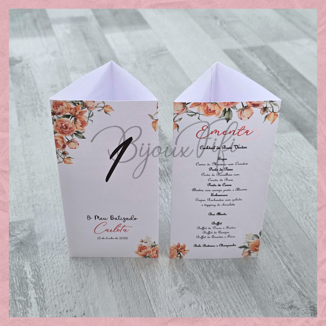 Marcador de Mesa/Ementa 3em1 "Terracotta"