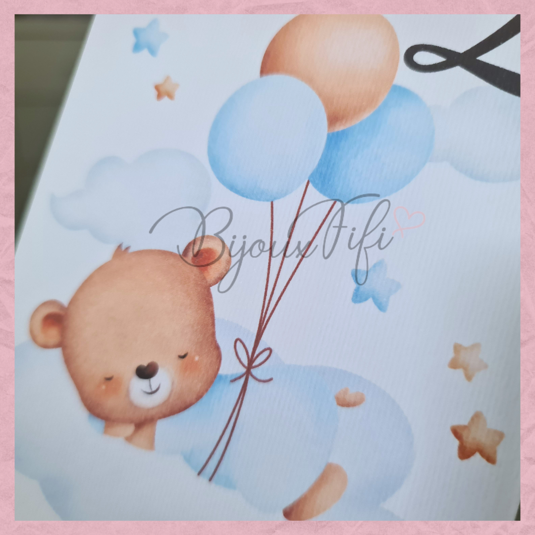 Marcador de Mesa triangulo "Cute Bear" Blue