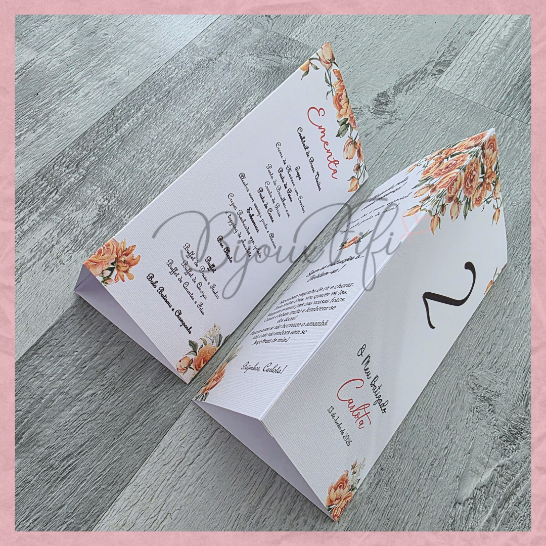 Marcador de Mesa/Ementa 3em1 "Terracotta"